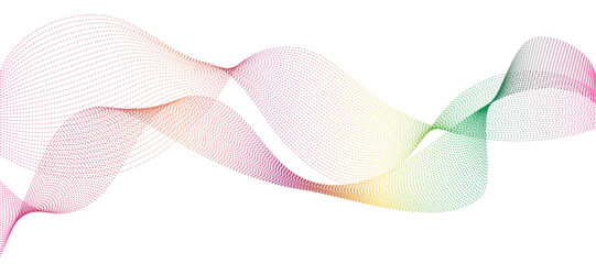 Colorful lines background.  Wave of the many colored lines pattern and design elements created. Creative line art or abstract ribbon wavy stripes on a white isolated background.