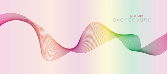 Colorful lines background.  Wave of the many colored lines pattern and design elements created. Creative line art or abstract ribbon wavy stripes on a white isolated background.