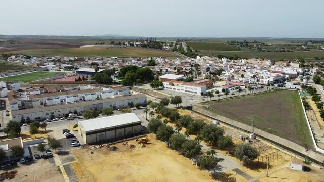 Aerial videos of El Palmar de Troya, an Andalusian town located in the province of Seville.