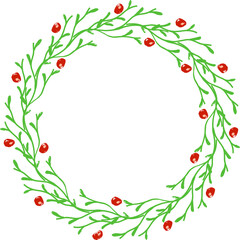 christmas wreath with holly berries