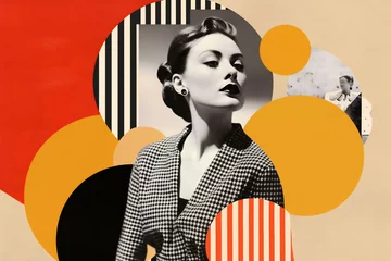 Photo sur Plexiglas Rétro Popup poster with woman portrait. Colorful digital art