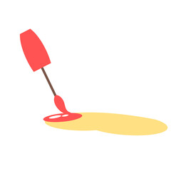 A brush paints a nail with pink polish