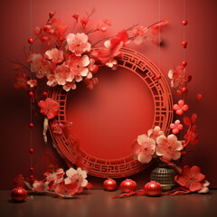 Chinese New Year Theme Greeting Card Background