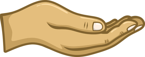 cartoon of Open hand isolated on white