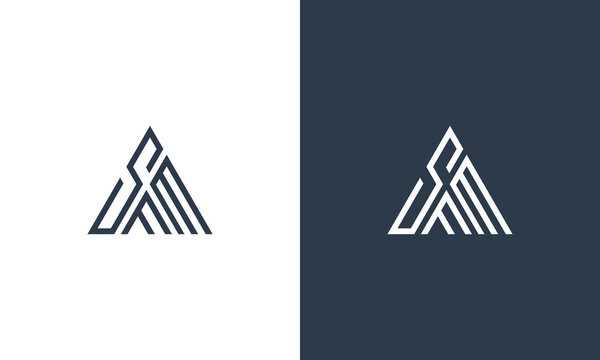 initials SFM triangular shape vector logo design