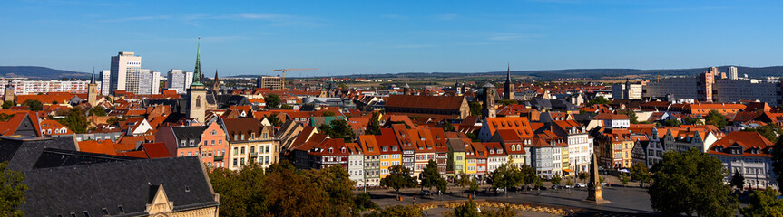 the historic german city of erfurt panorama - obrazy, fototapety, plakaty