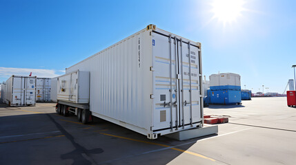 Transportation Logistics of international container cargo shipping and cargo plane in container yard