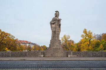 Pallas Athena Statue at Maximilian Bridge - Munich, Bavaria, Germany