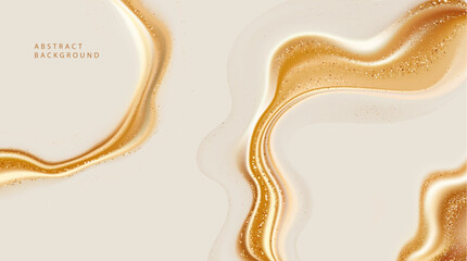 Aesthetic beige and gold golden dust glitter elegant shine background 3d render beauty display vector