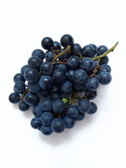 purple grapes on white background