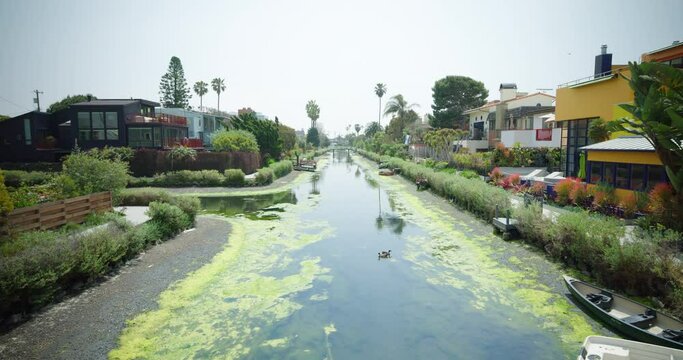 The Venice Canals in Los Angeles, California, USA
