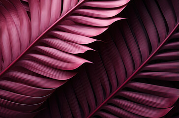 Tropical leaves blue and pink