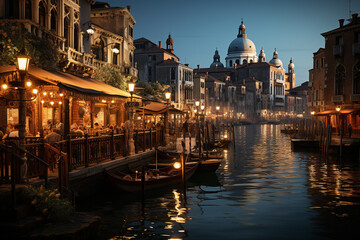 gandola boats in venice water canal