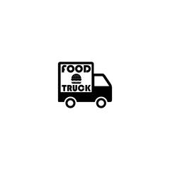 Food delivery truck icon isolated on white background