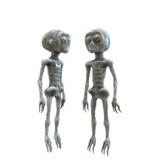 Non-human body, alien mummy, Nazca Mummy, Mexico. Black background. 3D rendering - 651714242
