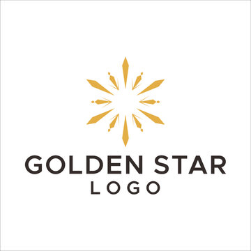 Elegant Octagonal luxury golden flower tile pattern mandala logo design