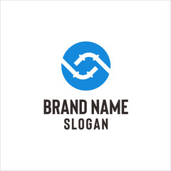 Letter S Pipe Logo Design Element
