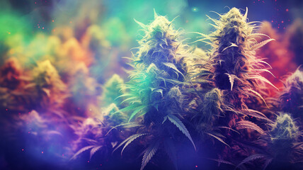cannabis leaf on a background of smoke, the concept of legalization of marijuana - obrazy, fototapety, plakaty