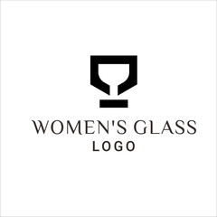 Wine glass beauty face woman bar logo