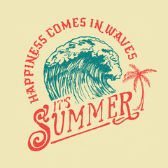 summer beach sunshine vector print design artwork, vintage vector bi waves vibes , take me to the sunshine, Beach Paradise Print T-shirt Graphics Design, typography slogan on palm trees background