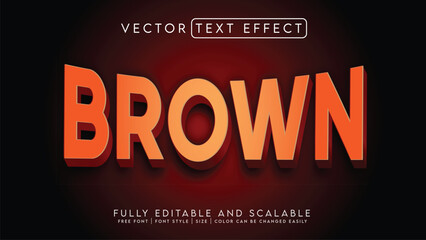 3D Text Effect _Fully Editable and Scalable Vector (Brown)
