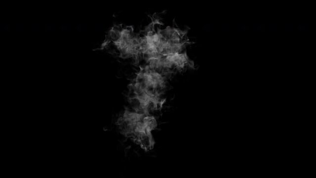 Numbers seven, eight, nine and zero made out of smoke - smoke VFX element - 4K Pro Res with alpha pass