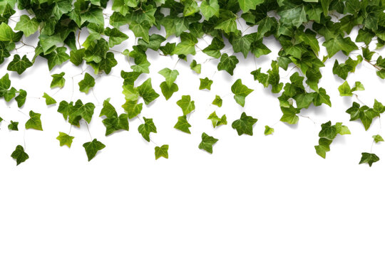 ivy spreads across the horizontal surface, png file of isolated cutout object with shadow on transparent background.
