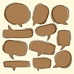collection set speech bubbles hand drawn