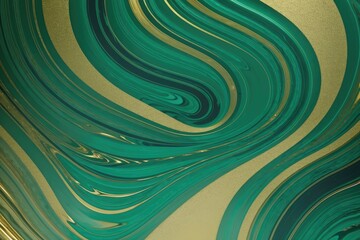 close up of emerald green and yelow gold marble, generative ai background