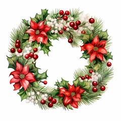 Merry christmas wreath clipart coisas para image AI generated art