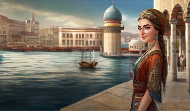 Haseki Sultan, wife of the Ottoman sultan. Ottoman Woman. Beautiful Ottoman Princess.