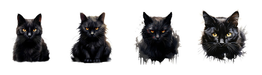  collection Spooky scary Halloween  black cat