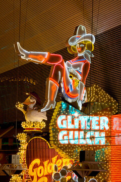 Famous Glitter Gulch neon sign  Fremont Street, Las Vegas, Nevada