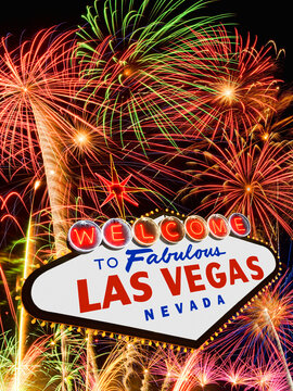 Famous Welcome to Fabulous Las Vegas sign along Las Vegas