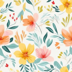 Fototapeta na wymiar spring floral design summer seamless abstract pattern vector art AI Generated