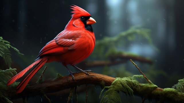 Beautiful cardinal red birds image glorious pictures AI generated art