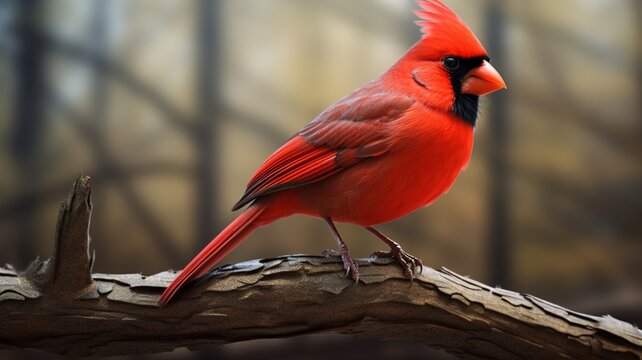 Beautiful cardinal red birds image glorious image AI generated art