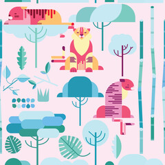 tigers seamless pattern © Tselinka777