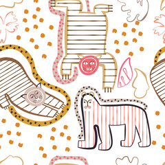 tigers seamless pattern © Tselinka777