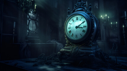 A vintage clock, where an antique timepiece that tells stories of the past. - obrazy, fototapety, plakaty