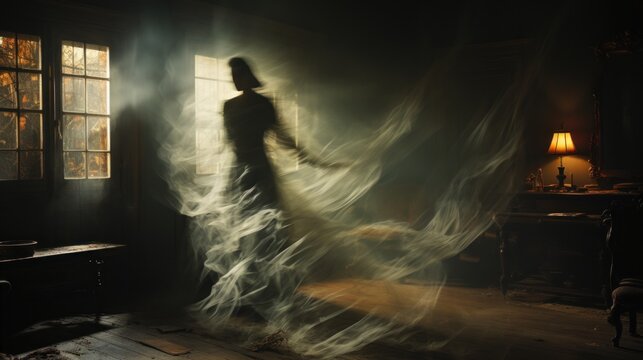 ghostly apparition of a terrifying Victorian woman.