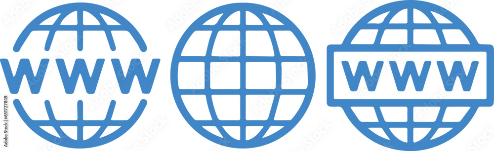 Poster vector illustration icon set for a world wide web internet connection, communication on a white back