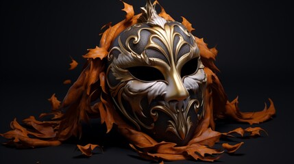 A pumpkin transformed into an elegant, Venetian mask.