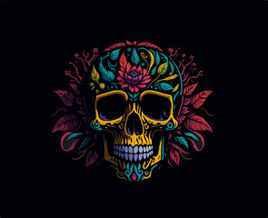 Sugar skull vector illustration generated by AI 