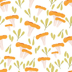 mushrooms seamless pattern