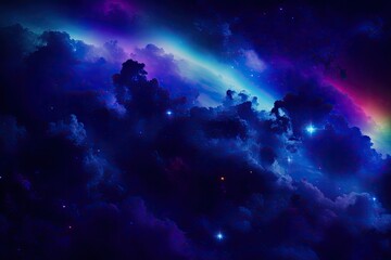 Universe filled with stars, nebula and galaxy. Night sky generative ai