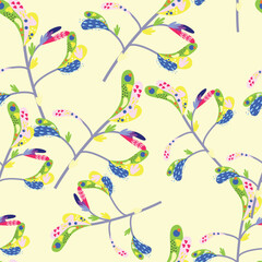 abstract leaves seamless pattern