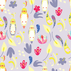 parrots seamless pattern