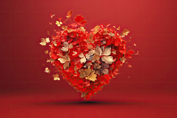 Heart love abstract shape valentines decoration, Generative AI