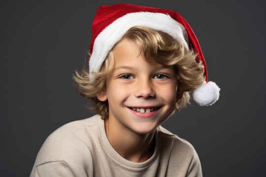 In the spirit of the season, a young one adds a festive touch to their attire with a cheerful Santa hat.